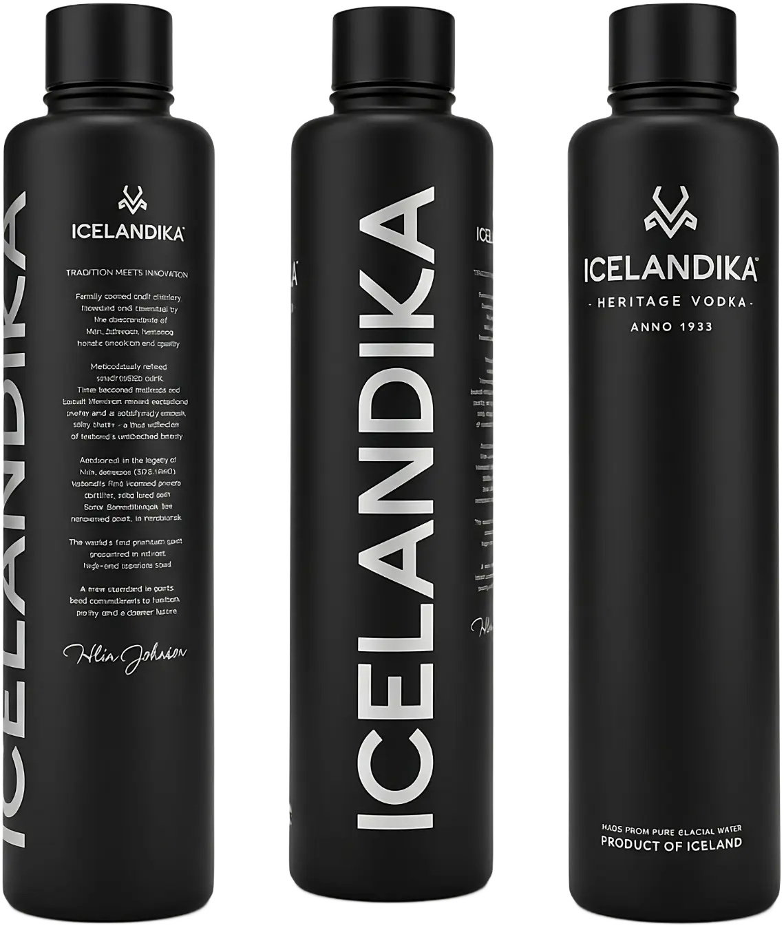 ICELANDIKA silver vodka bottle
